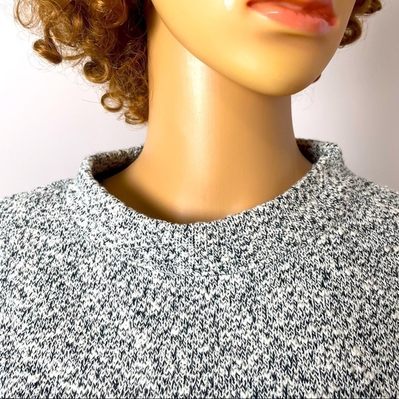 Madewell Tunic Sweater Mock Turtleneck High/Low Oversized  Black, White Size XS - Picture 3 of 8
